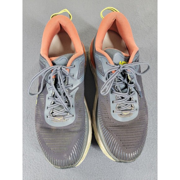 Hoka One One Other - Hoka One One Bondi 7 Shoes Mens Size 11 Gray Orange Cushioned Running Sneakers